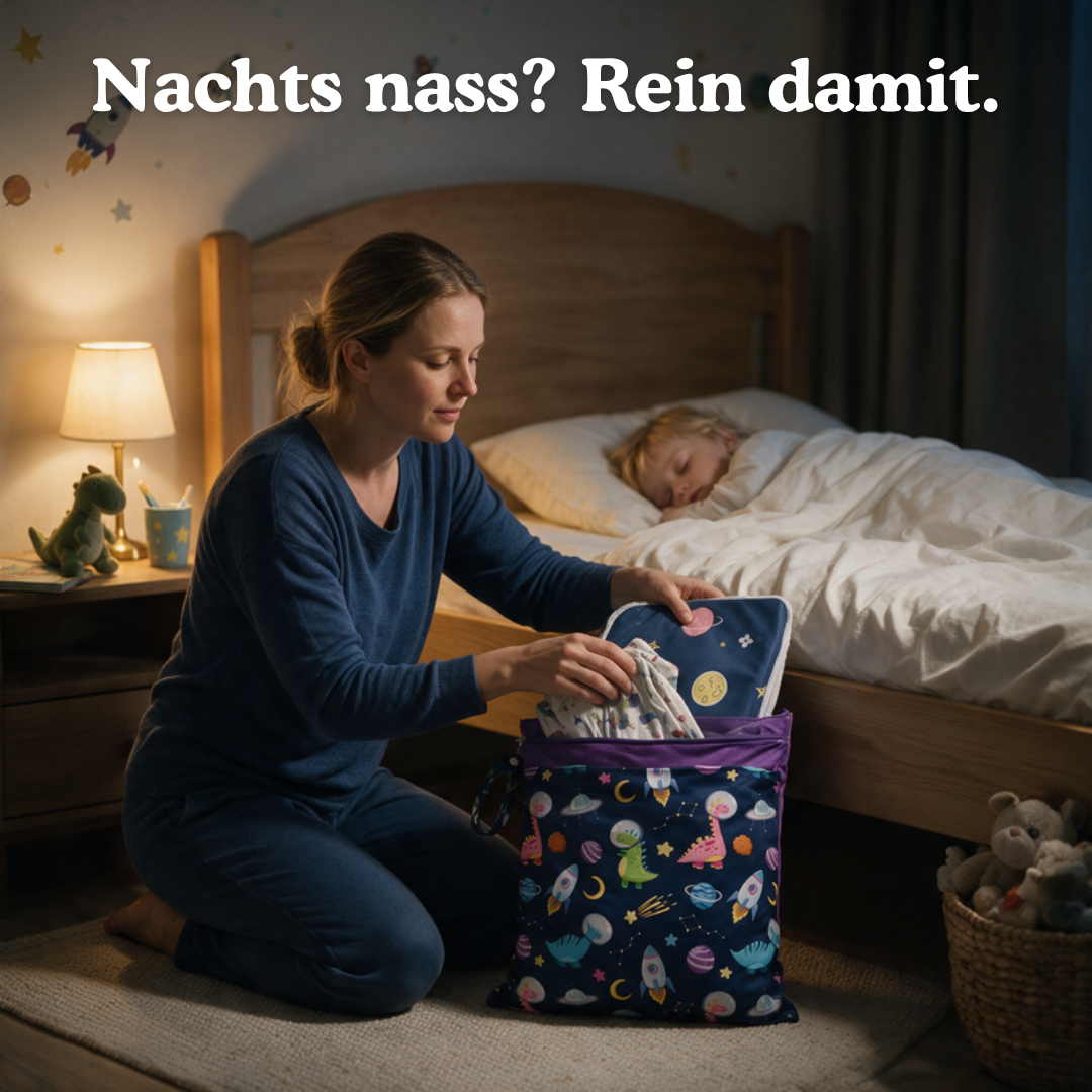 Nachts nass? Rein damit – DryBag™